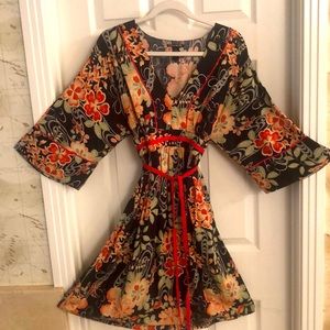 Kimono Floral Print Dress